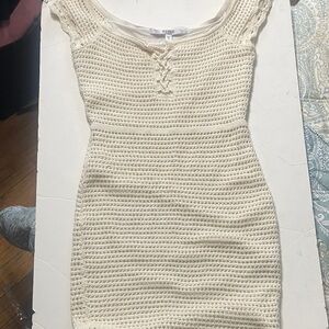 Guess Crochet Mini Dress - Cream
